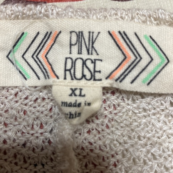 Pink Rose cream oversized open front short sleeve cardigan size XL - Picture 8 of 9